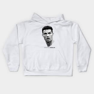 Cristiano Ronaldo Grayscale Portrait Kids Hoodie